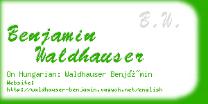 benjamin waldhauser business card